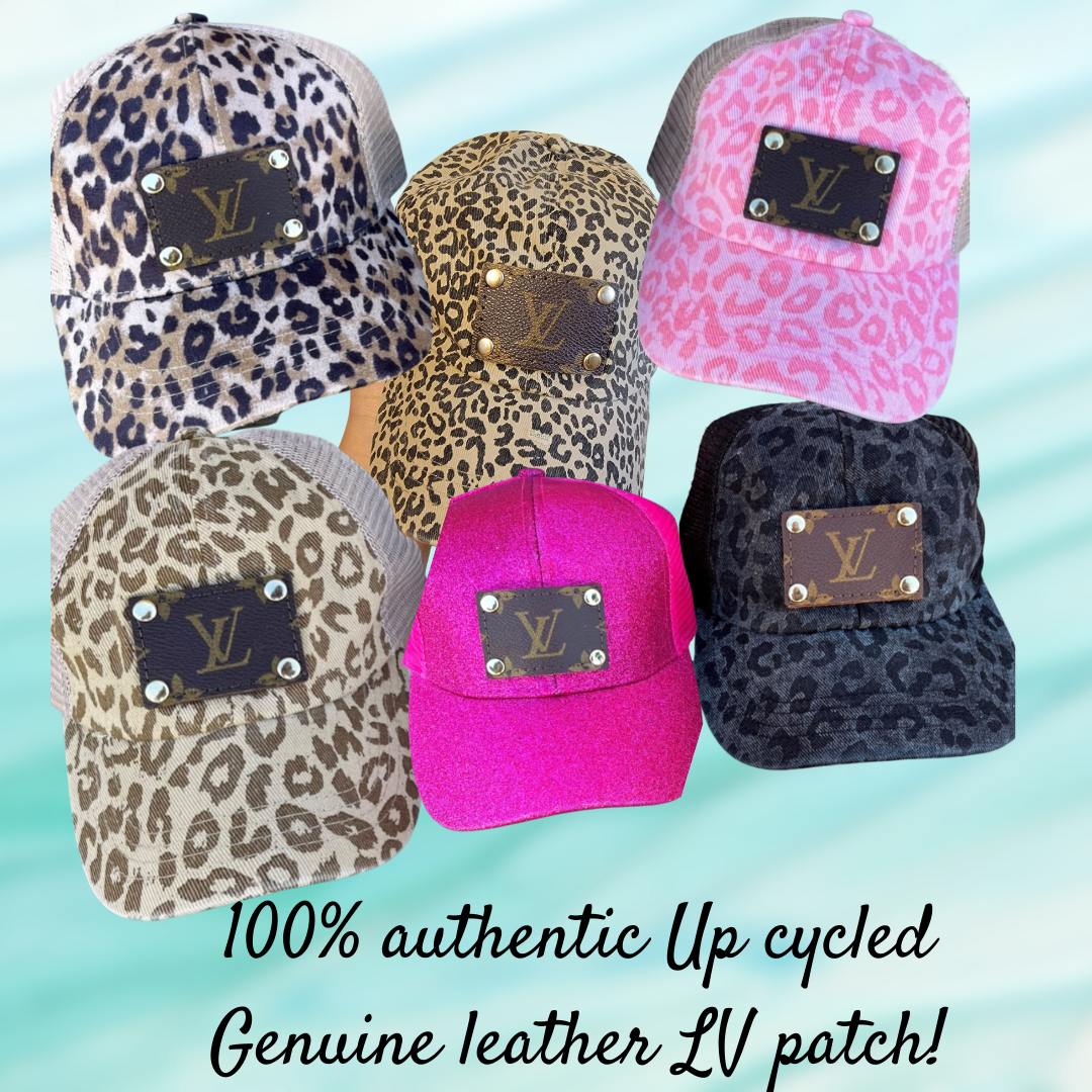 Baddie Leopard / Shiny Ponytail Hat/Cap Ponytail / Shiny Hot Pink